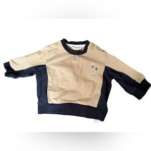 Miles the label 3 month baby sweatshirt beige navy bowling pin top